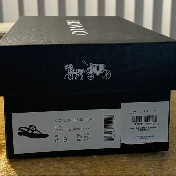 Coach Black Jaci Sandals Size 8 - Picture 6 of 6